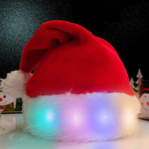 2025 Christmas Hat LED Light Plush Children's Adult Christmas Decorations Christmas - Image 3