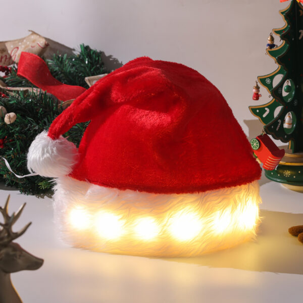 2025 Christmas Hat LED Light Plush Children's Adult Christmas Decorations Christmas - Image 7